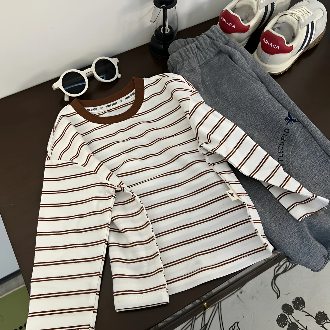 【WD009长袖】儿童春秋季百搭洋气韩版圆领长袖T套头萌娃穿搭