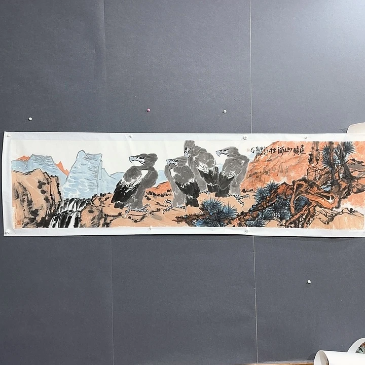 国画用****0梁老师15尺作品国画
