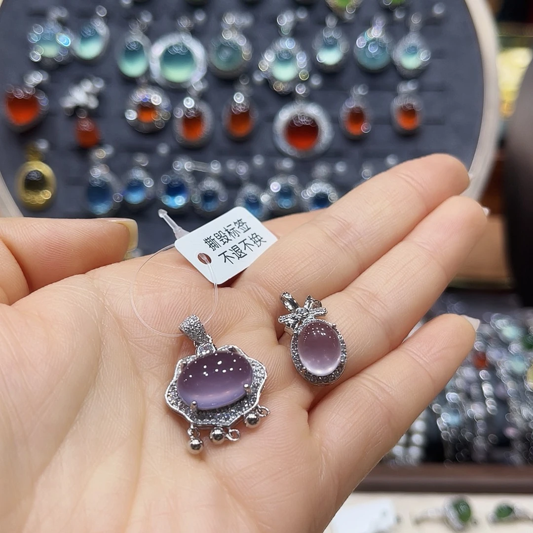 沐***梓萤石颈饰银S925镶嵌