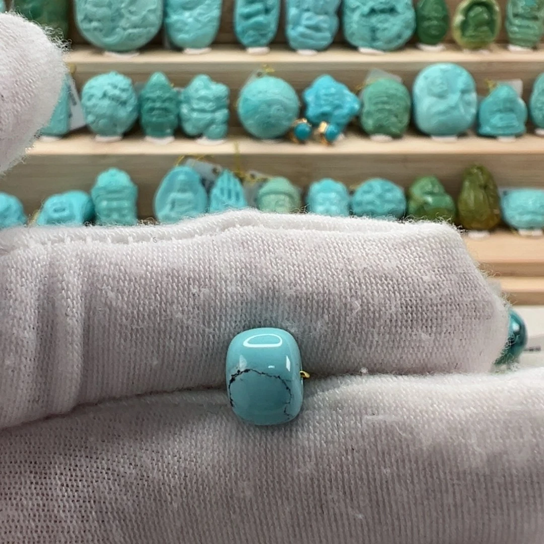 未镶嵌绿松石老型珠8.6x6.5mm