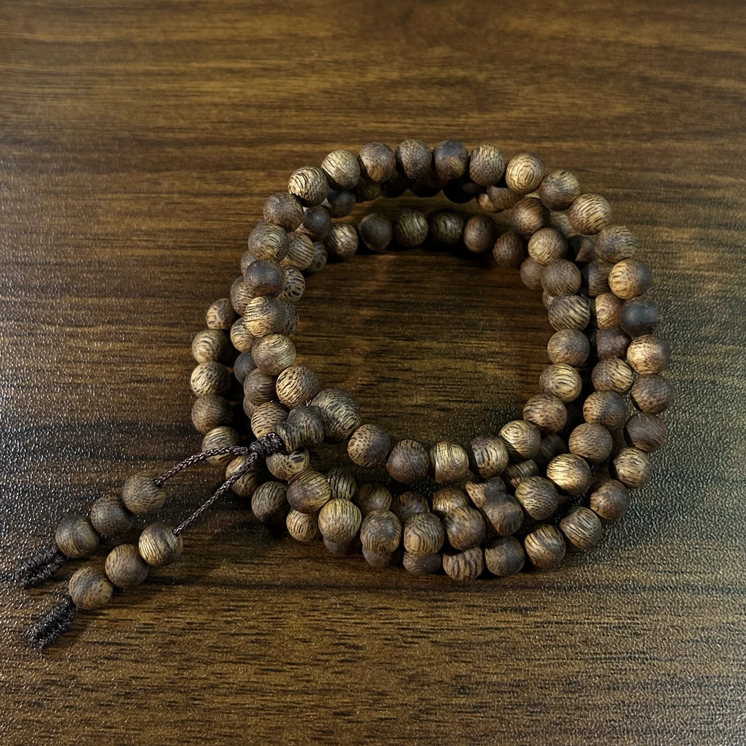 H3【奇楠-树心料】沉香6mm多圈圆珠沉香手串  多样性发货-