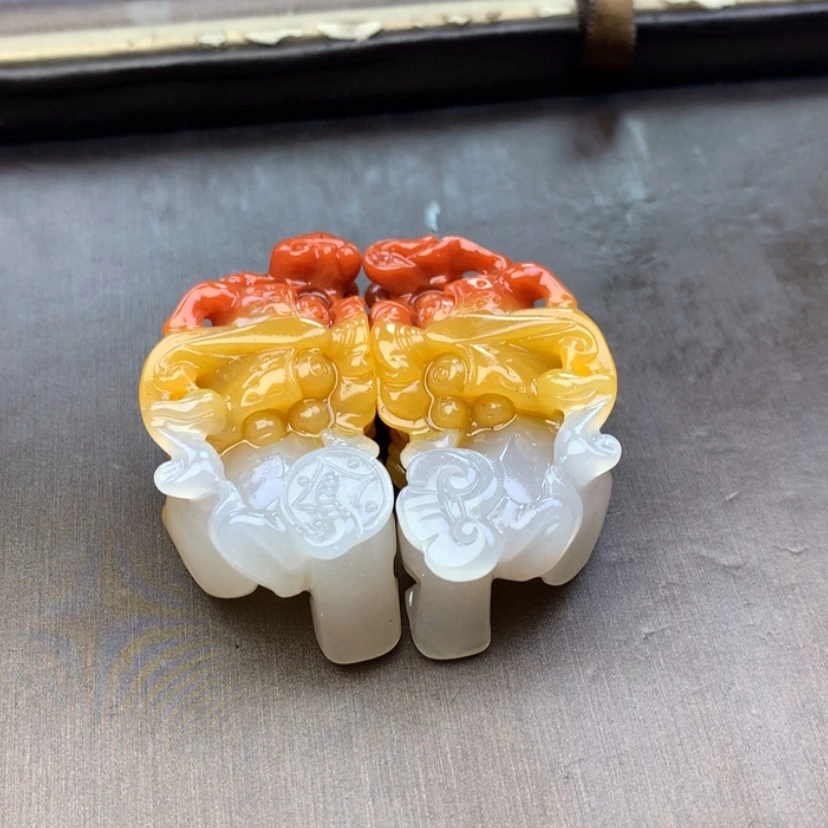 【闪购商品】石英质玉（黄龙玉）黄龙玉貔貅挂件未镶嵌吉****输