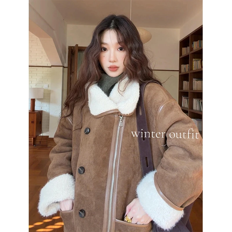 MARIE.COCO新款两面穿麂皮外套毛衣针织衫上衣阔腿休闲裤秋冬穿搭