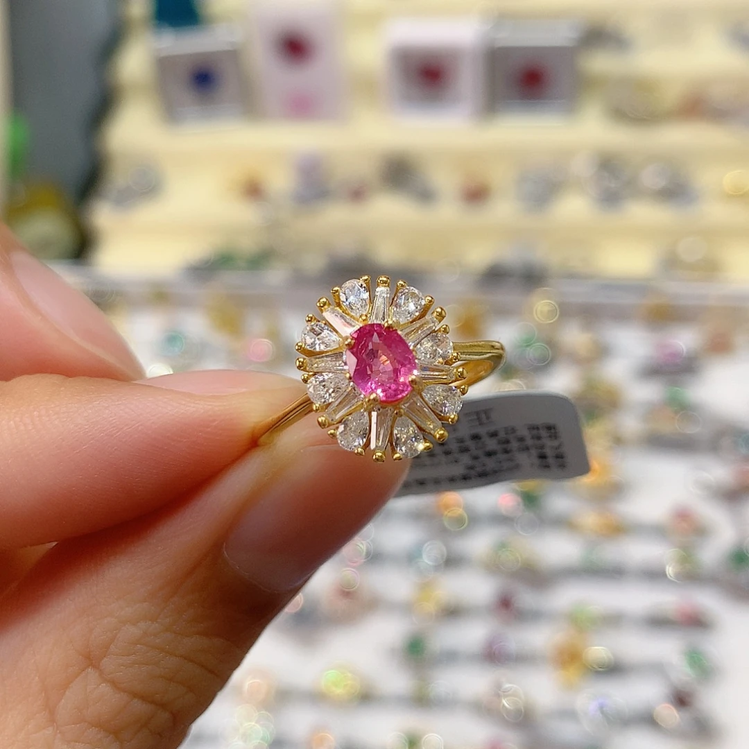 银S925镶嵌戒指尖晶石