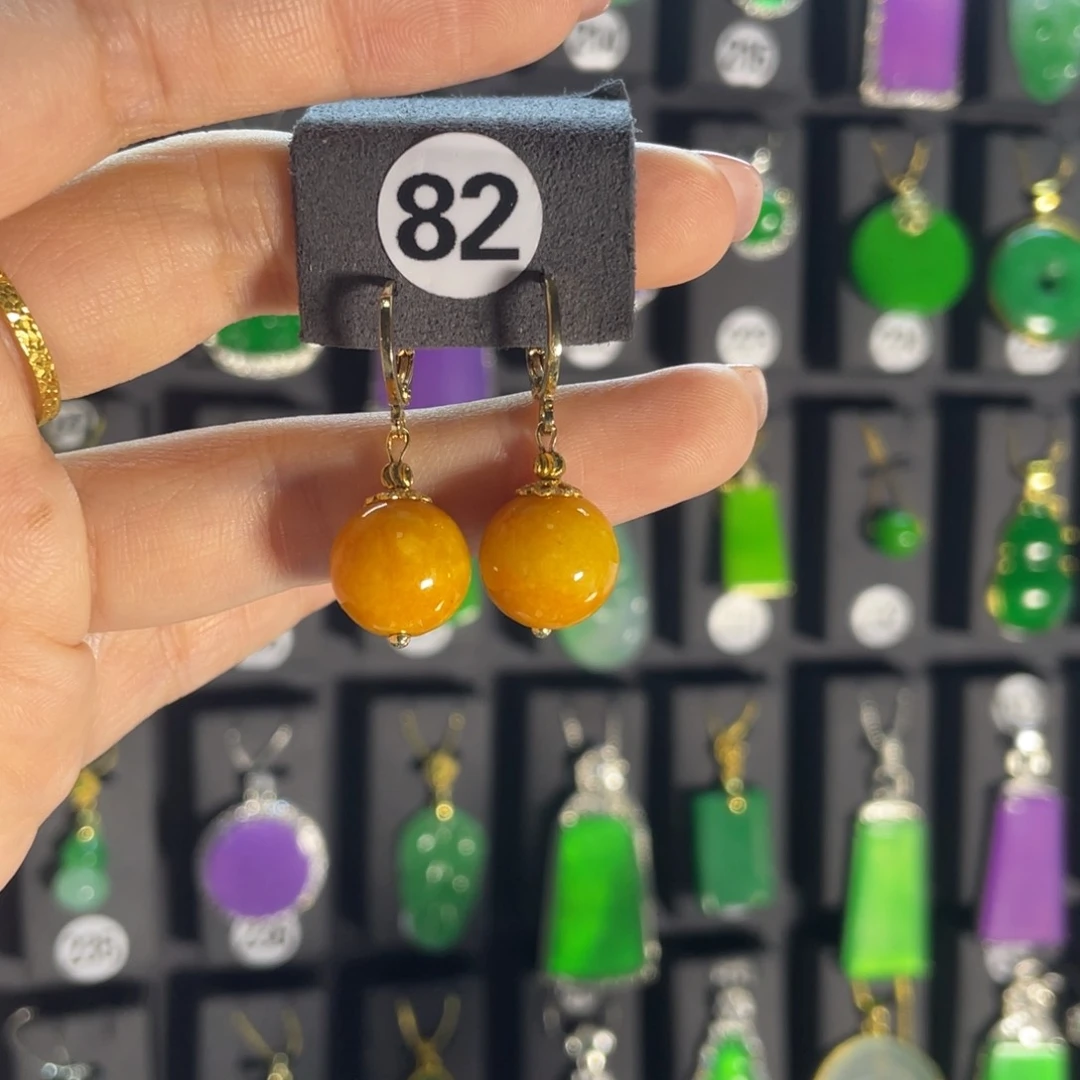 翡翠银S925镶嵌耳饰82