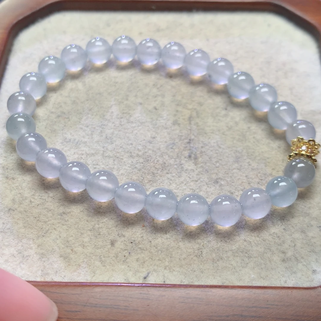 翡翠未镶嵌手链6mm高冰