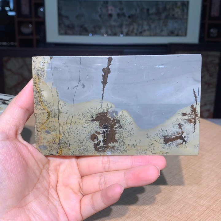 广西国画石摆件，茶杯垫，手把件