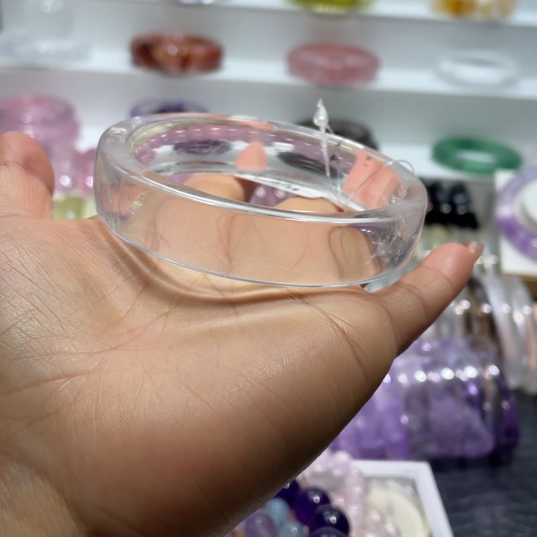 水晶手镯63圈口7号未镶嵌