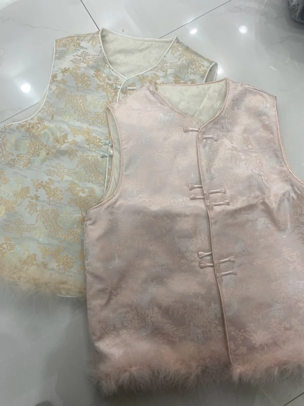 【落日与晚风】｛1011｝拼接毛毛国风马甲