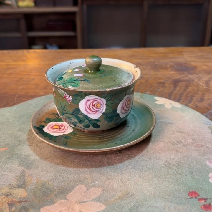 柴烧纯手工手绘陶瓷