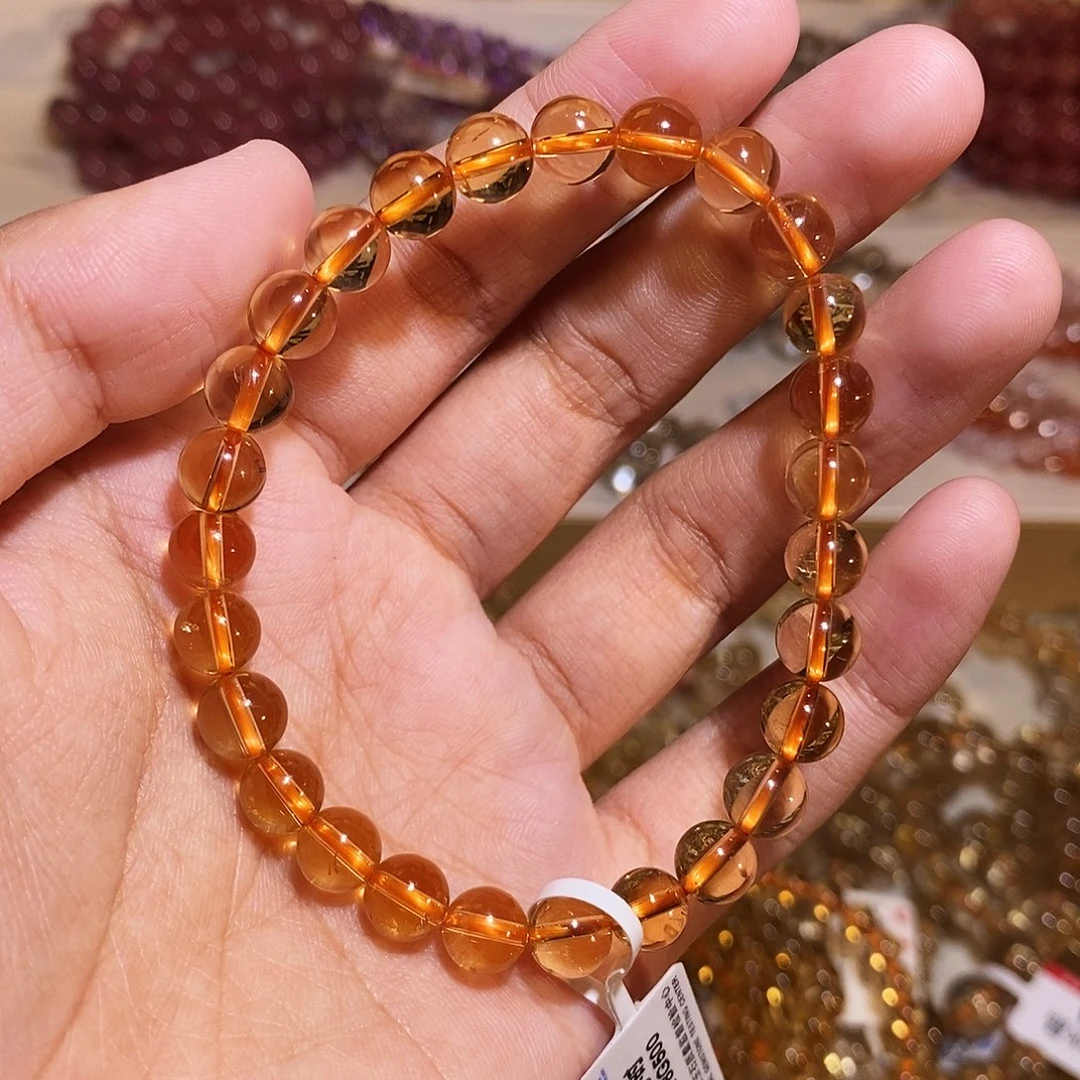 水晶手链未镶嵌巴西黄水晶7mm