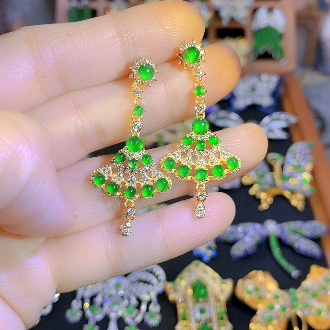 银S925镶嵌挂件翡翠