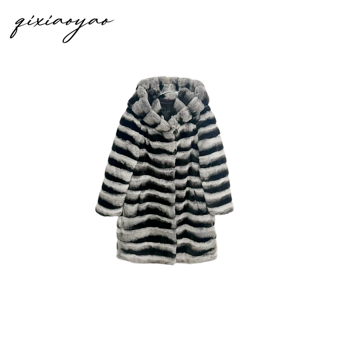 【星选】2024秋冬新款青紫蓝兔龙猫皮草外套#BHYCH2D277