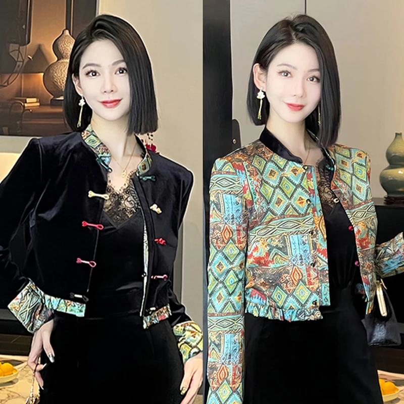 格娜2025秋季新款中国风外穿女款爆款2025新款外套正反两穿女套装