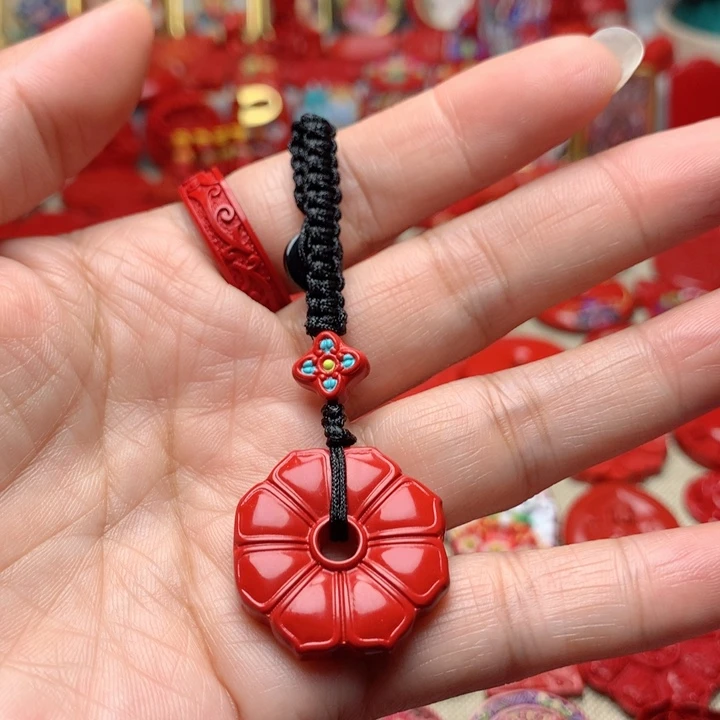 天然辰砂工艺品朱砂钥匙扣