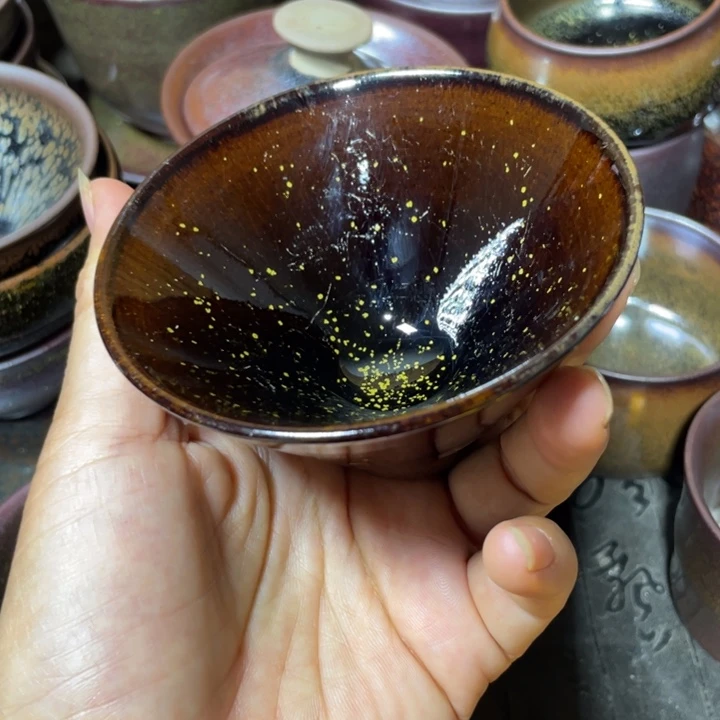 茶盏建阳建盏微瑕斗笠
