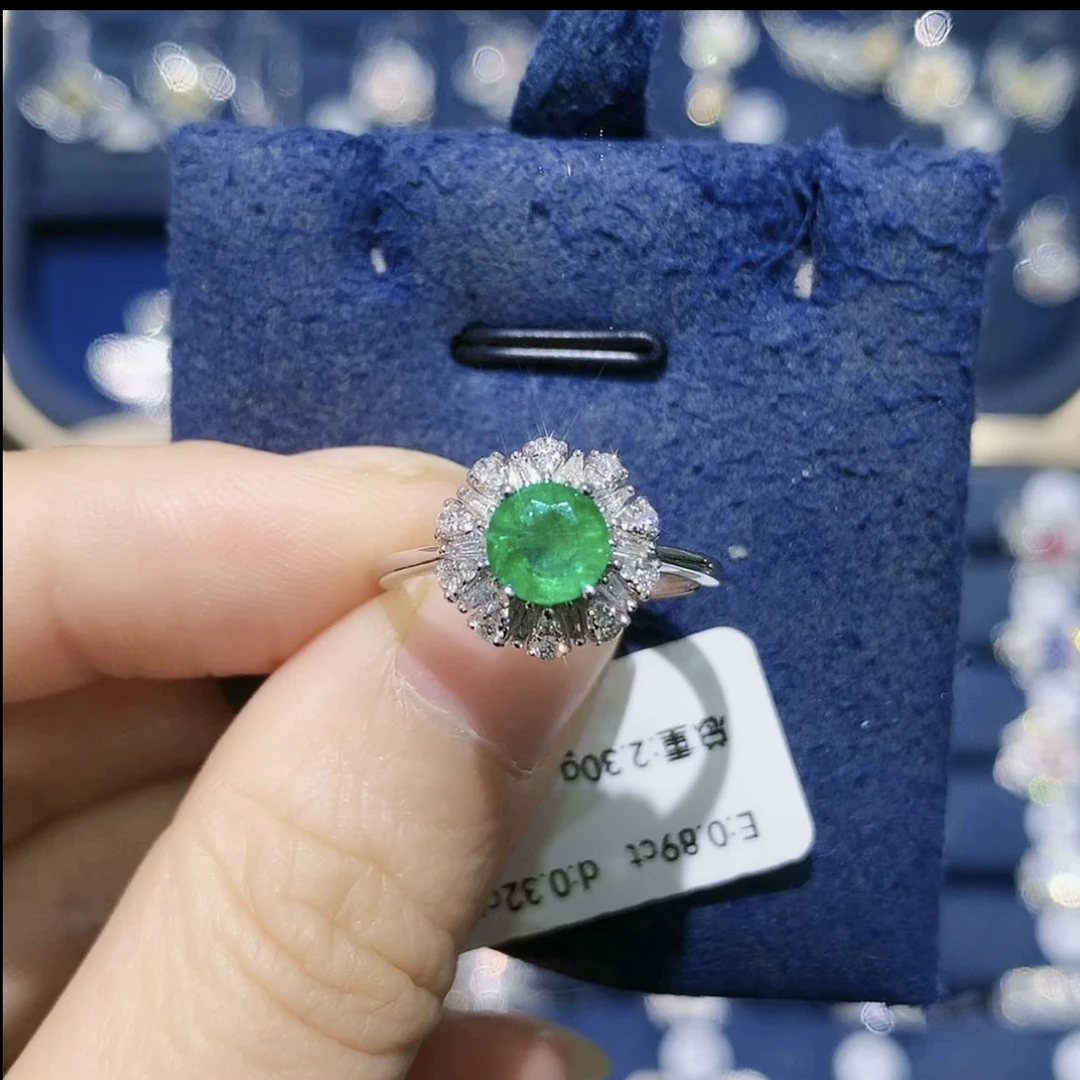 【蒂凡妮珠宝】祖母绿花朵戒指 源头工厂价