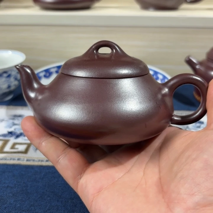 茶壶紫砂全手工高温龙血砂汉棠石瓢