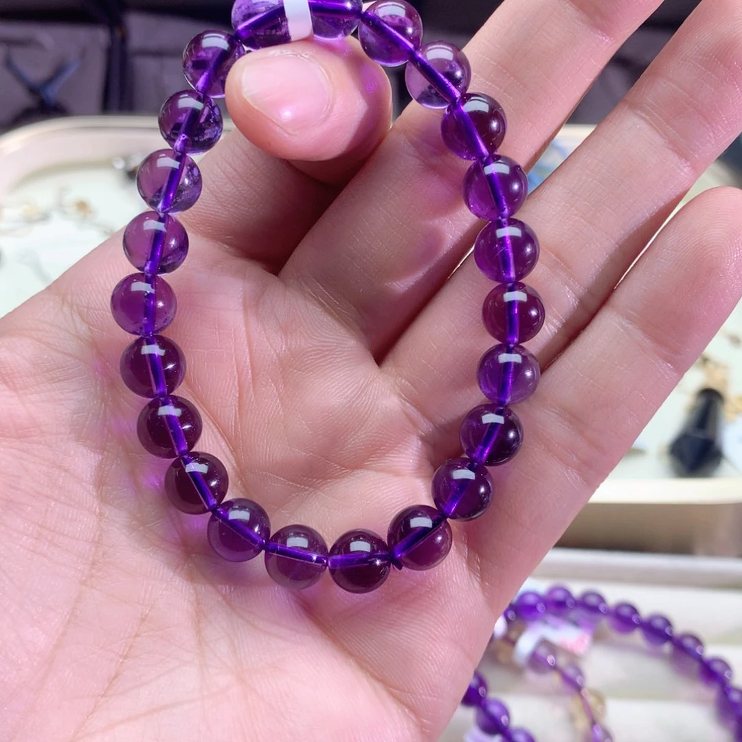水晶手串未镶嵌?****Y紫水晶手链8+