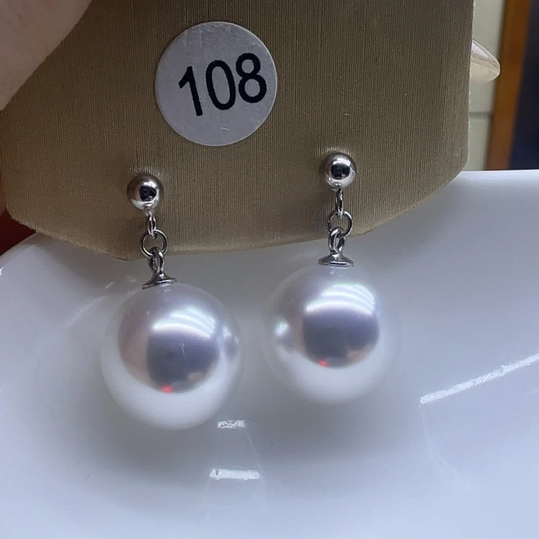 银S925镶嵌淡水珍珠耳饰
