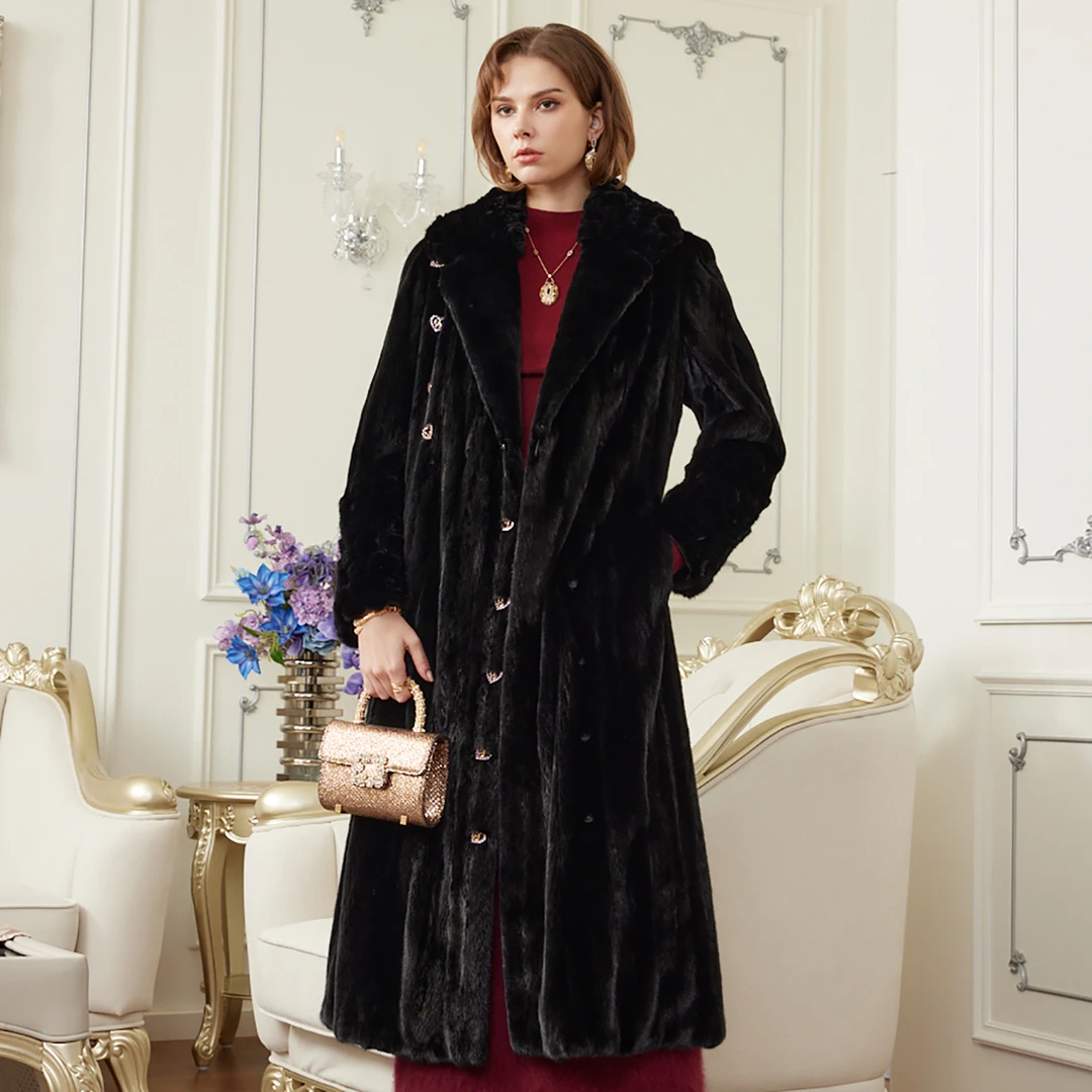 2025新款进口皮毛一体皮草外套女年轻时尚裘皮大衣S25215