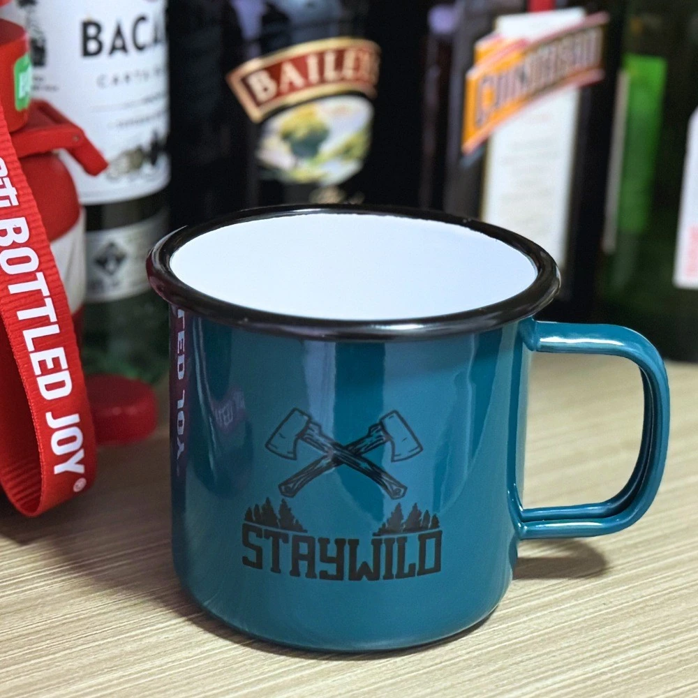 9cm牛奶杯斧头 搪瓷珐琅快餐杯加高牛奶杯加厚泡面杯家用