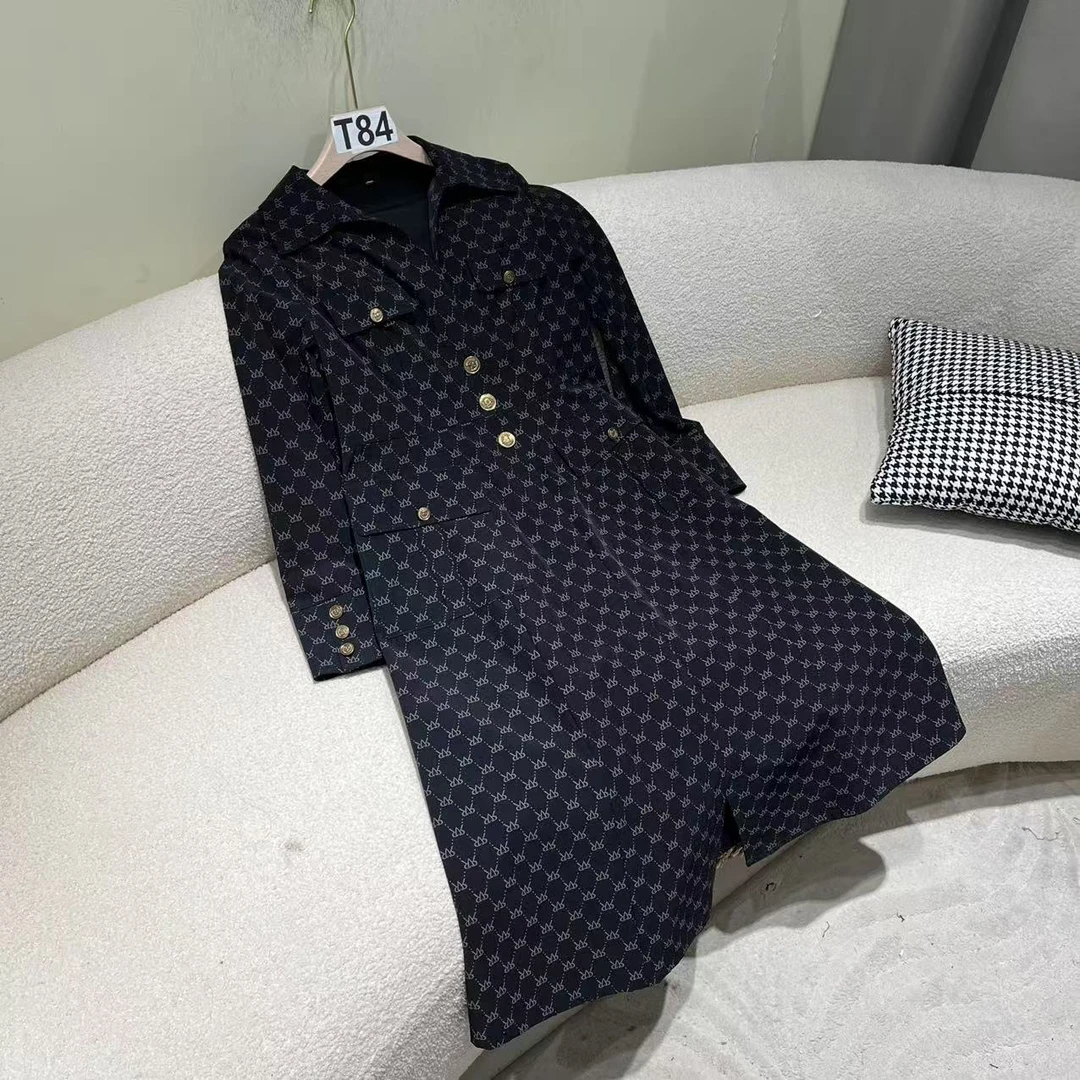 T84 气质复古春季长款连衣裙优雅