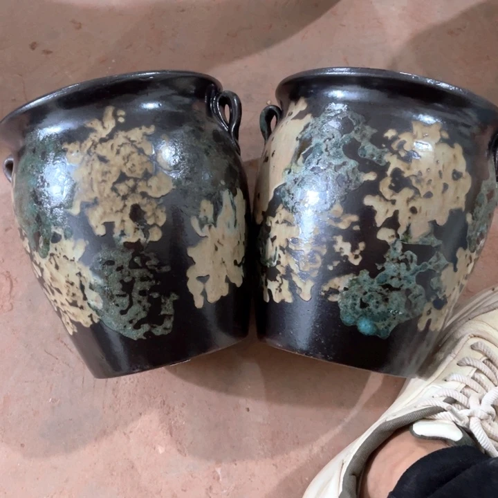 紫砂花盆口径18高度21两只正品