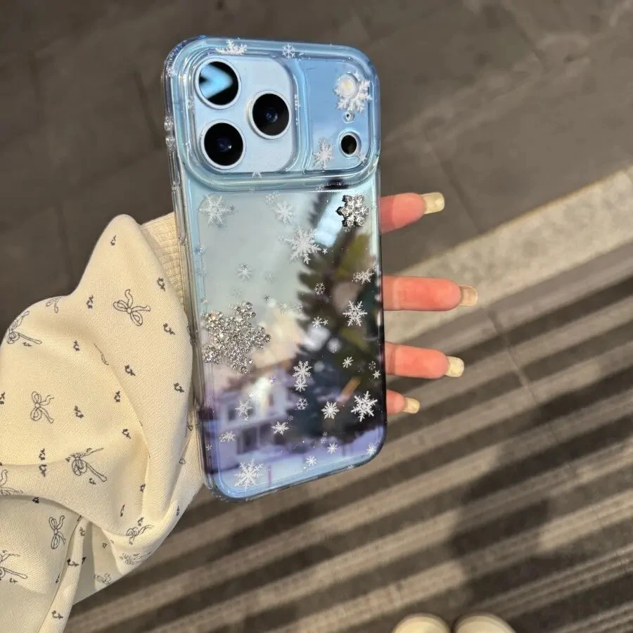 氛围感唯美ins雪花松树适用苹果17pro手机壳创意iPhone16/15女14