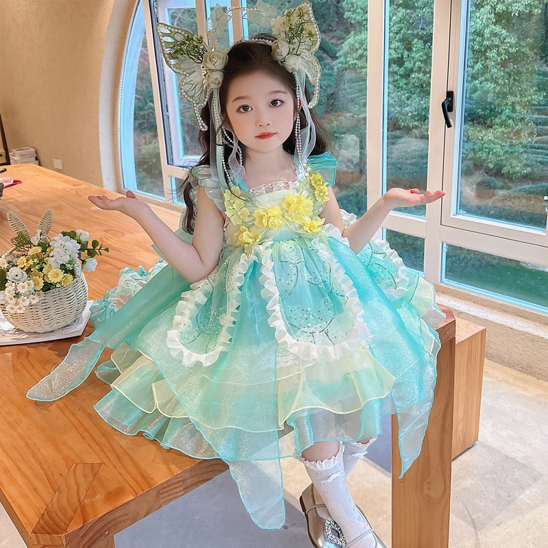 公主裙春季连衣裙女童萝莉塔裙子蓬蓬裙裙子宝宝童裙夏季小女孩