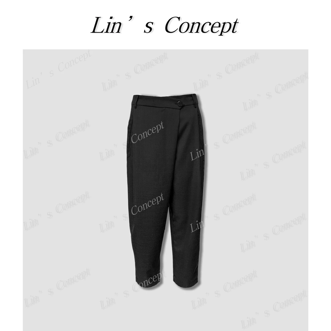 【Lin's concept】ZC不对称式一粒扣休闲裤DL6656