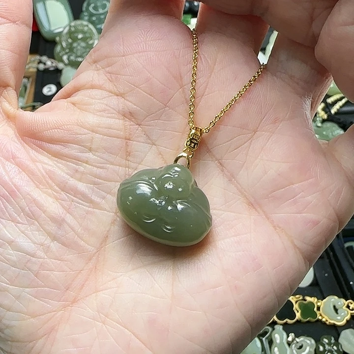 颈饰银S925镶嵌和田玉