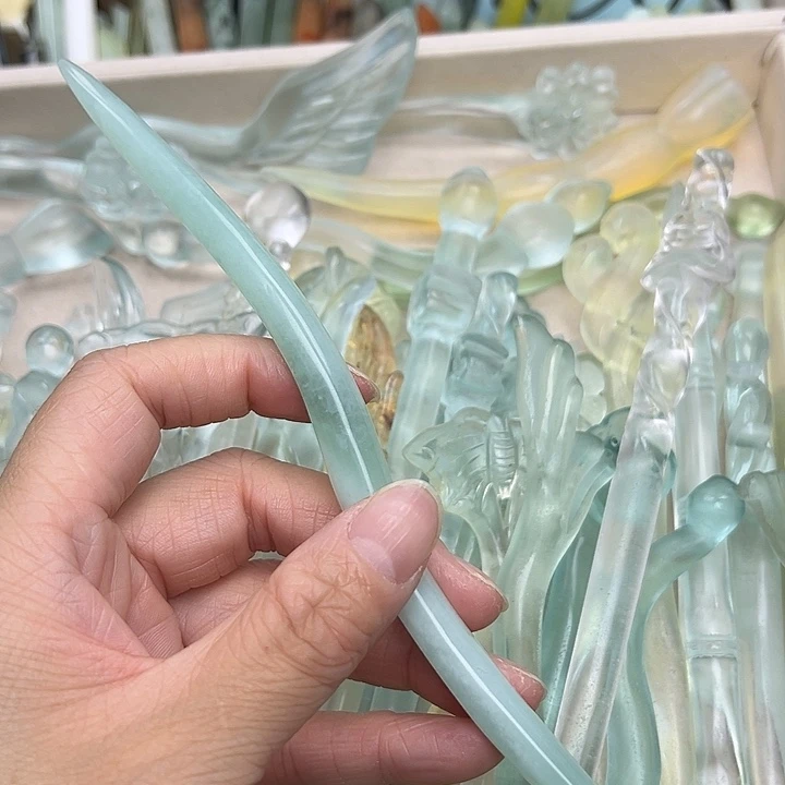 蛇纹石玉未镶嵌发簪