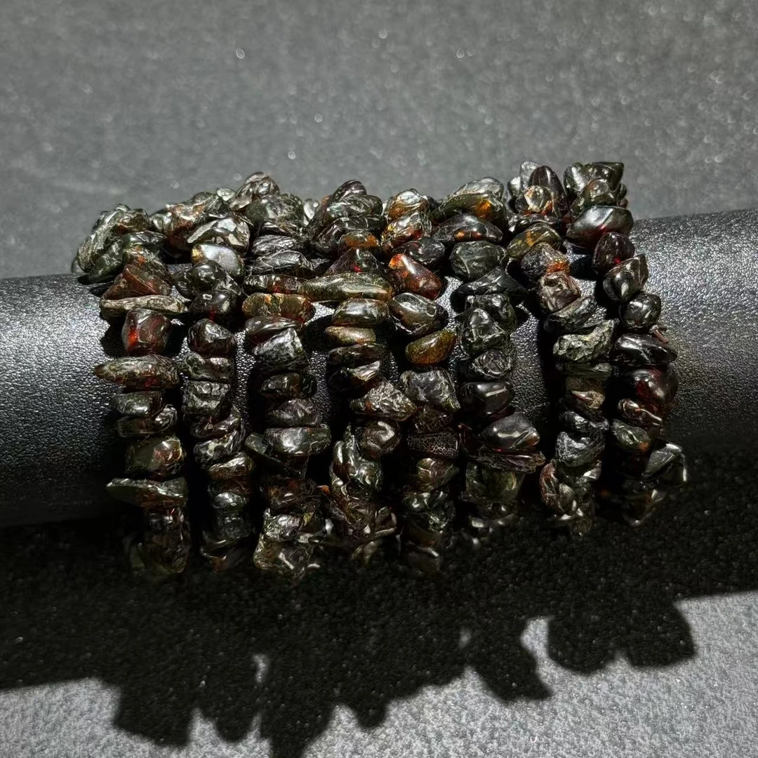 【祁恩珠宝】抚顺血翳珀随型手串D060818—多样性发其一