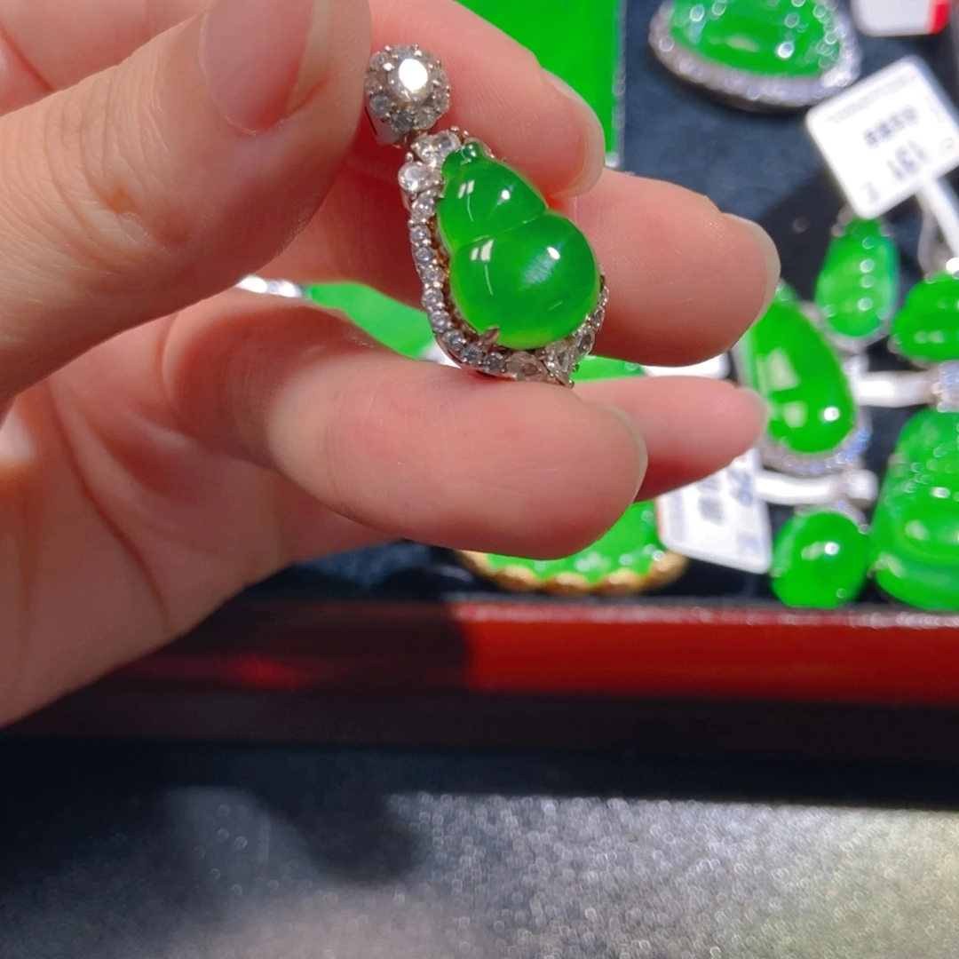 翡翠银S925镶嵌吊坠(不含链)