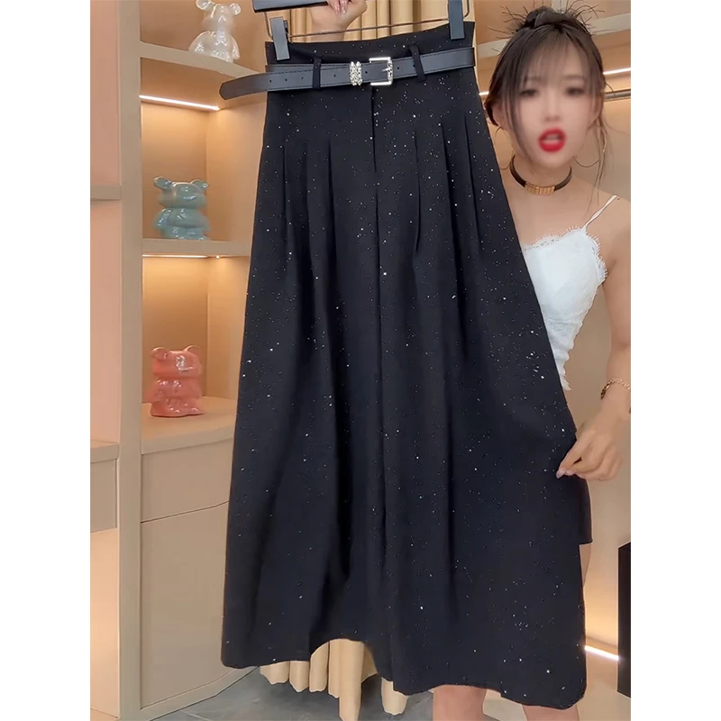 黑色西装裤女春秋季高腰垂感2024新款显瘦高级感直筒休闲阔腿长裤