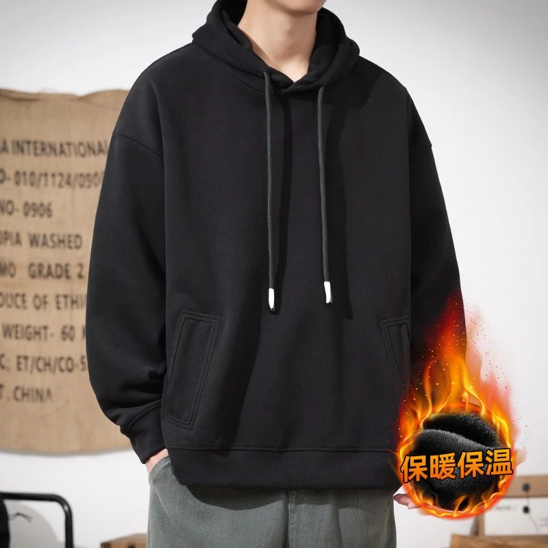 潮牌重磅连帽卫衣秋冬季潮流百搭宽松保暖休闲加厚上衣长袖男加绒