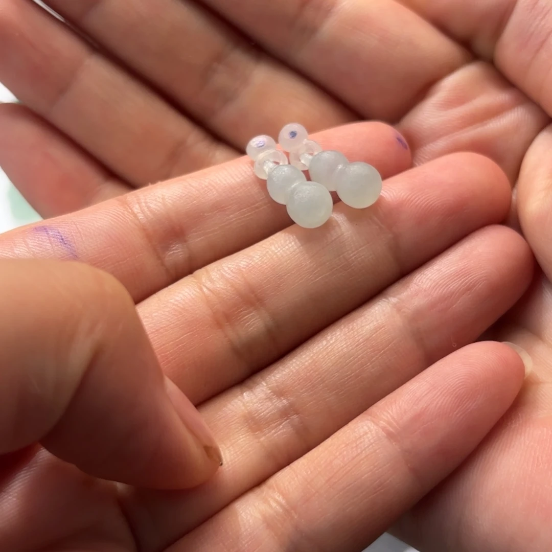 筱***语定制翡翠未镶嵌天然缅甸翡翠Ａ货葫芦耳饰