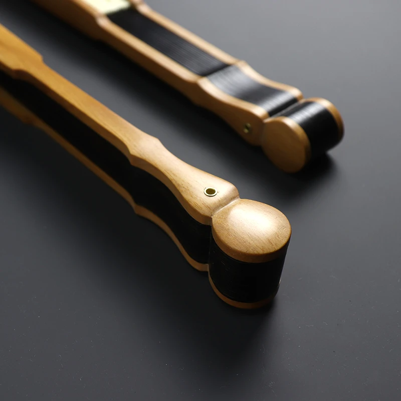 黄檀乌木芯葫芦头折扇宣纸绢布扇面扇子文玩折扇书法题字折扇10寸