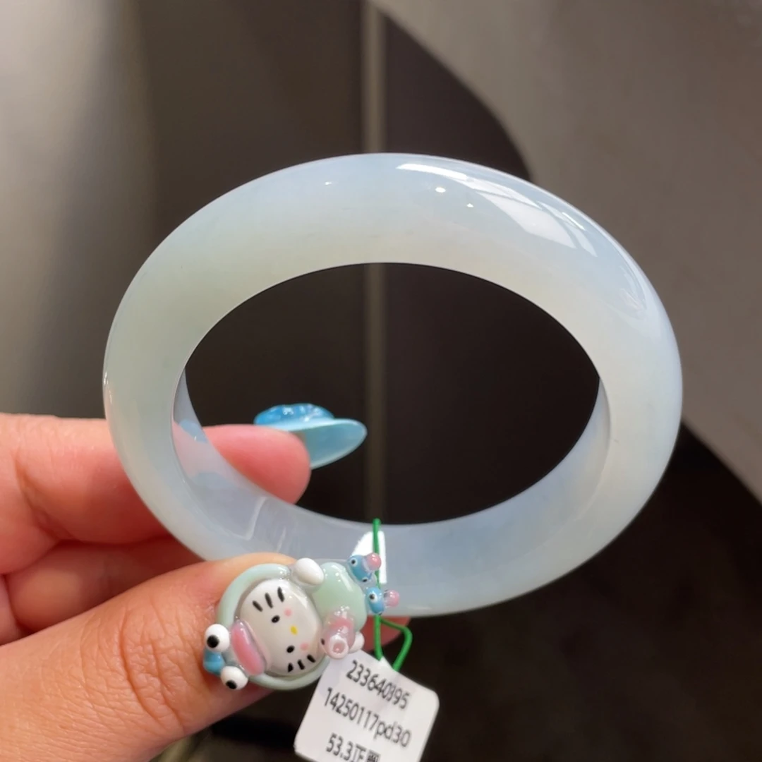 翡翠未镶嵌手镯冰胶晴底厚装手镯