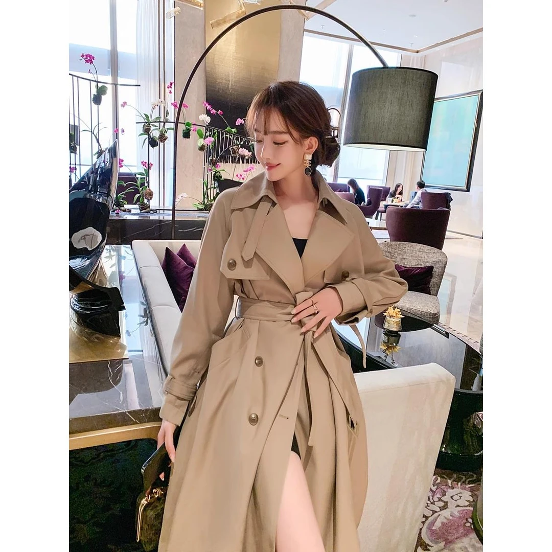 高级感风衣外套女小个子2025年春秋新款英伦风中长款垂感气质大衣