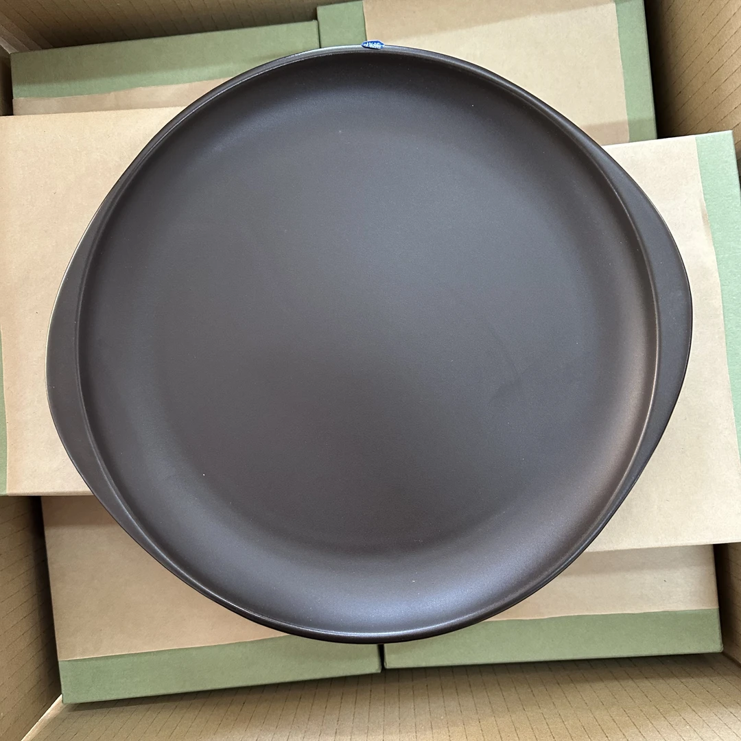 日本进口双耳茶栗陶板