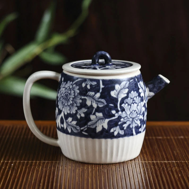 纳兰 青花牡丹室闲壶180ml（W0494）手工家用陶瓷煮茶壶