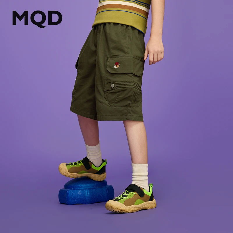 MQD童装25夏新品学院风工装露营山系穿搭休闲裤七分裤9652W1507
