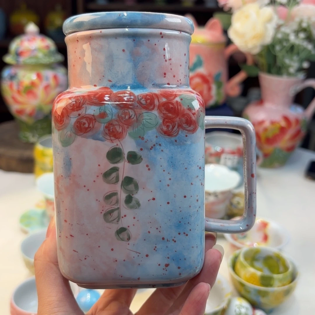 景德镇手绘高温釉下彩陶瓷茶具