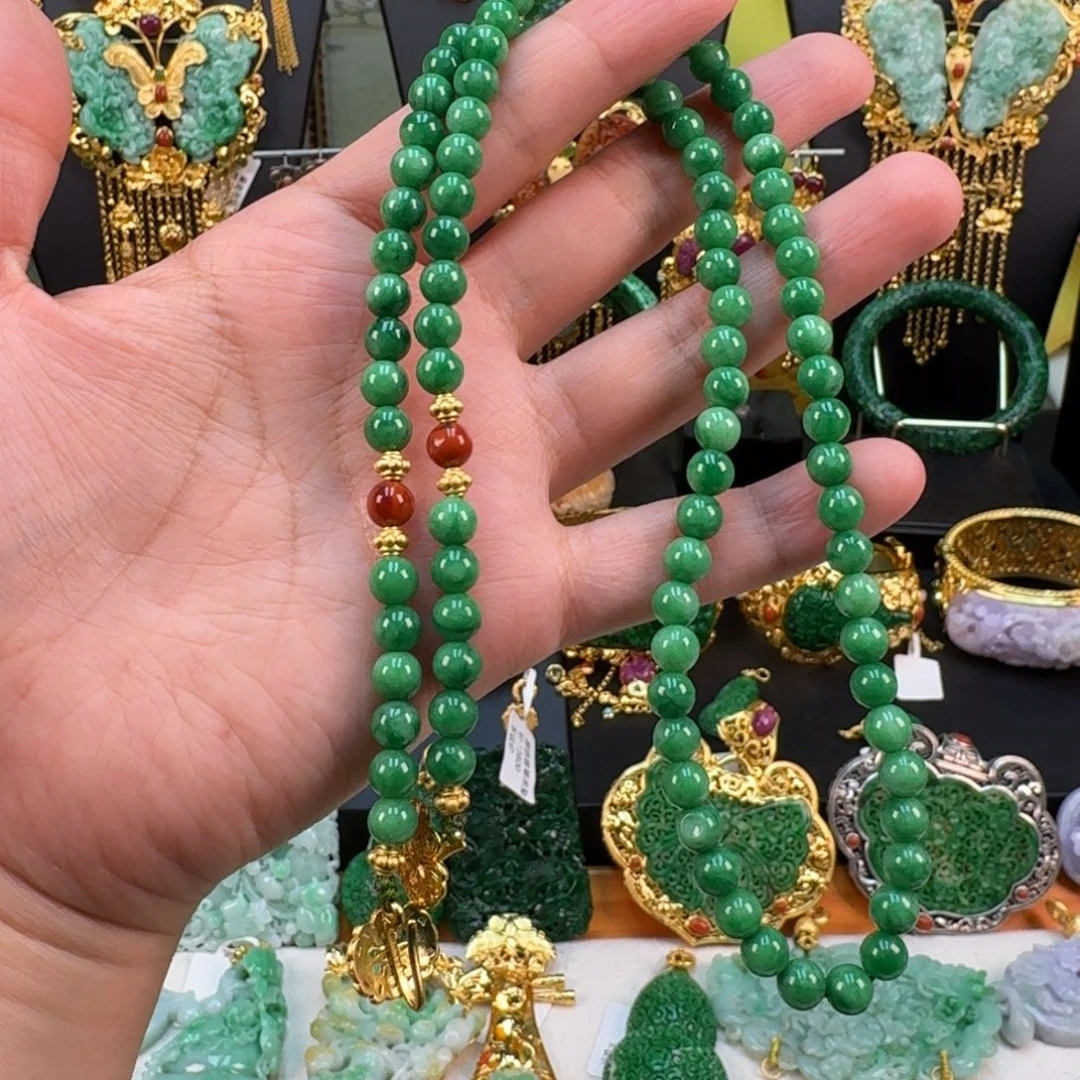 翡翠未镶嵌颈饰6mm万能链