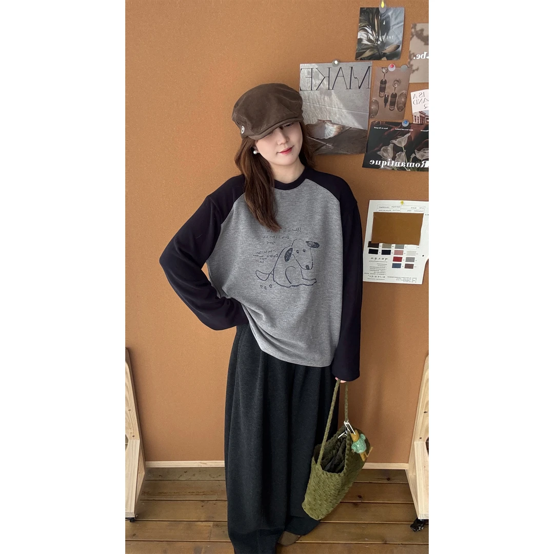 zhukele 耷拉狗磨毛T恤 百搭时尚潮流