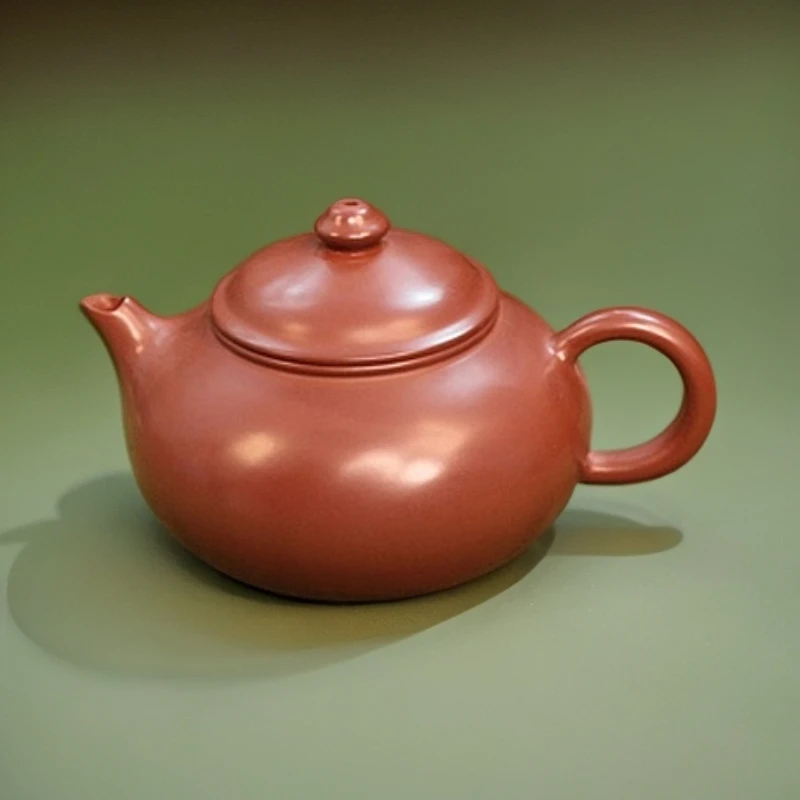 【薄胎寒江壶】 潮州全手拉功夫茶壶黄金朱泥