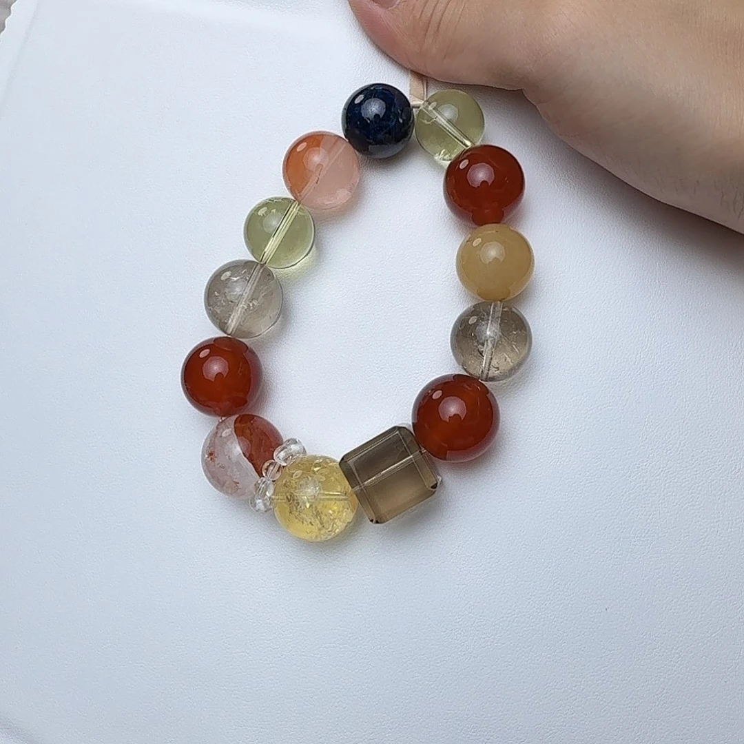 水晶银S800镀金镶嵌手链