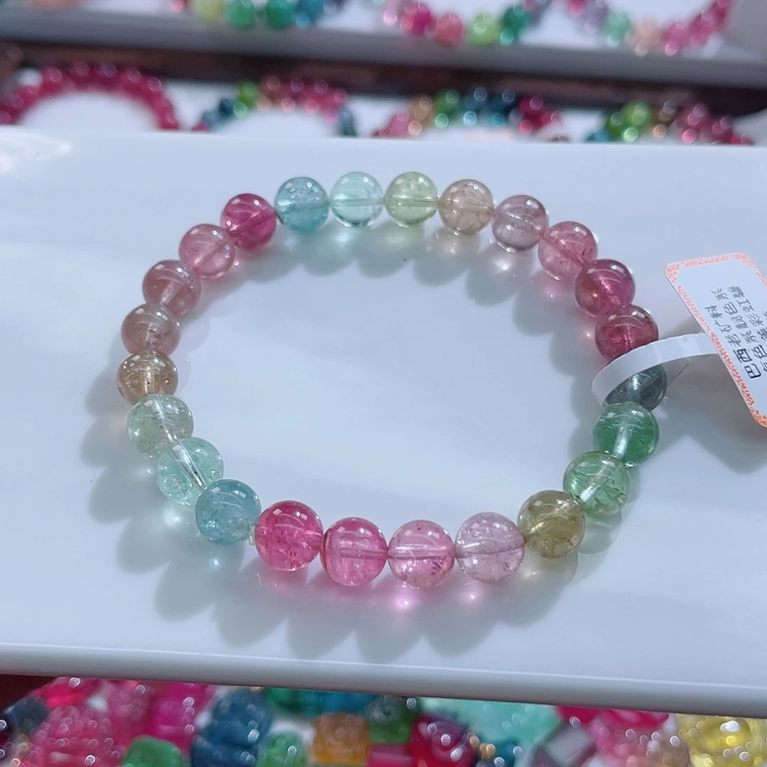 碧玺未镶嵌手链7.7mm左右